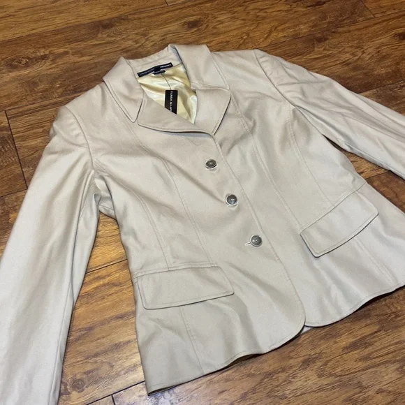 NWT Linda Allard Ellen Tracy khaki blazer jacket - Picture 2 of 9